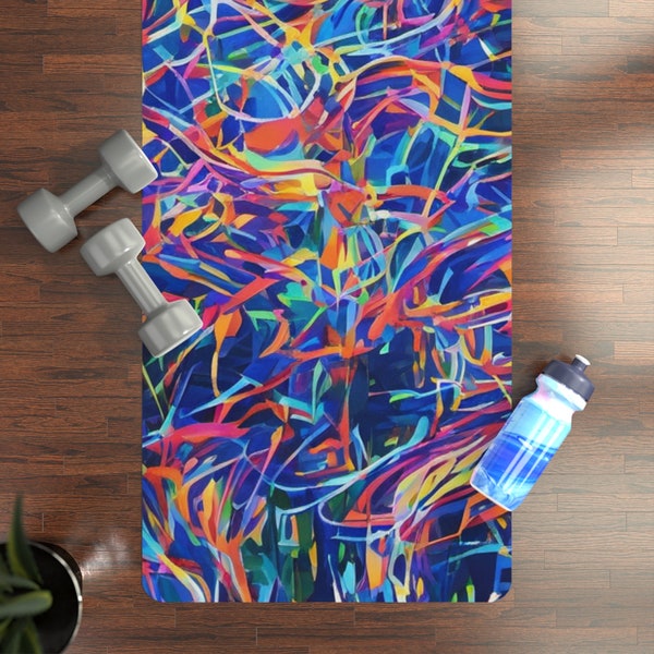 ABSTRACT YOGA MAT For Style And Stability | Serenity Splash Abstract Art Printed Yoga Mat | Stylish And Environment Friendly Modern Yoga Mat