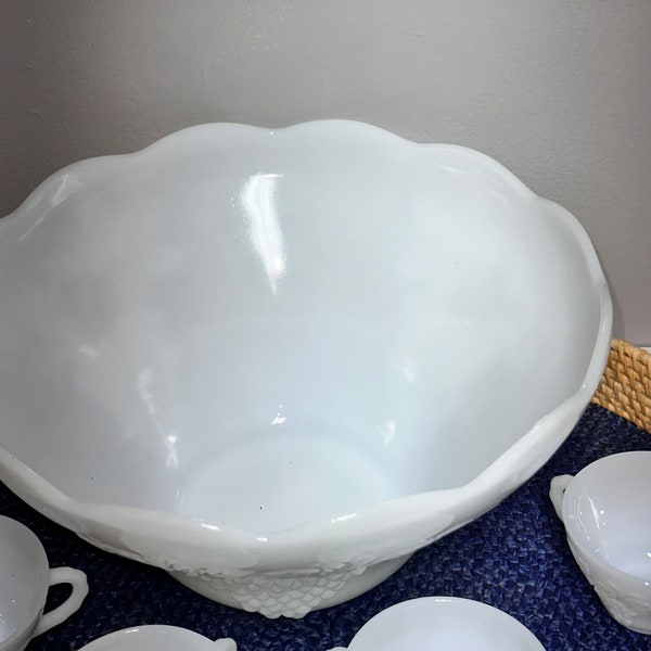 Vintage Milk Glass Punch Cups Etsy