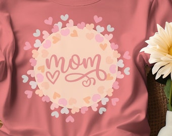 Elegant Mom Floral Circle Design: Mother's Day SVG PNG DTF (Digital Download)