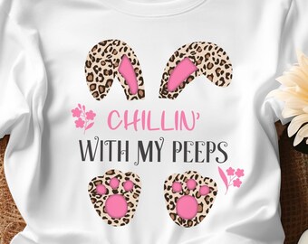 Chilling with my Peeps Easter Bunny PNG Design (Digital Download)