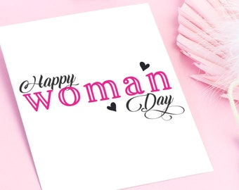 Happy Woman's Day Printable Card (PNG)