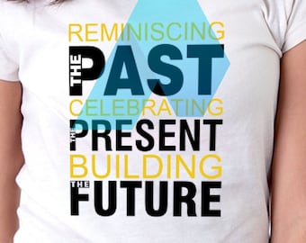 Printable PNG Design Remember the Past, Celebrate the Present, Build the Future – Inspirational Text Design for T-Shirts, Mugs, and More