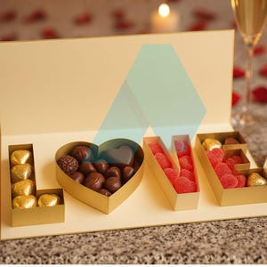 Iris Shutter Love Chocolate Box SVG - Interactive Romantic Gift for Cricut & Silhouette - Large Mechanical Paper Box Template - Digital File