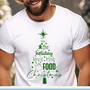 Conception de nourriture de Noël drôle - déteste les vacances, amour de la nourriture arbre de Noël SVG PNG camée Cricut usage commercial idée cadeau de Noël sublimation