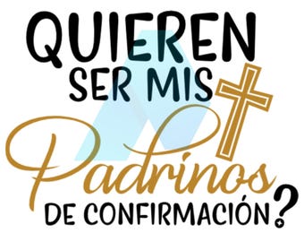 Godparents Proposal SVG: Spanish Confirmation Gift (Digital Download