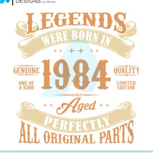 Legender föddes födelsedag PNG: Anpassat år, retrodesign (digital nedladdning)