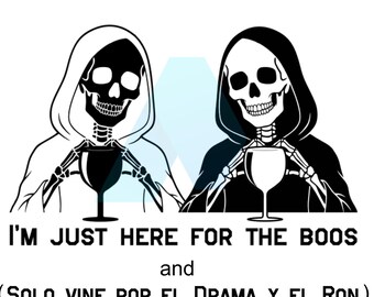 Sarcastic Skeleton Halloween SVG | Gothic Humor, Spanish & English (Digital Download)