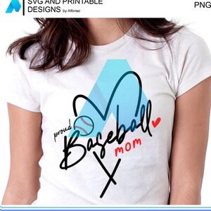 Printable PNG Design Baseball MOM For Sublimation | High-resolution | Sport mom outfit | Baseball Gifts Heart | Baseball Season