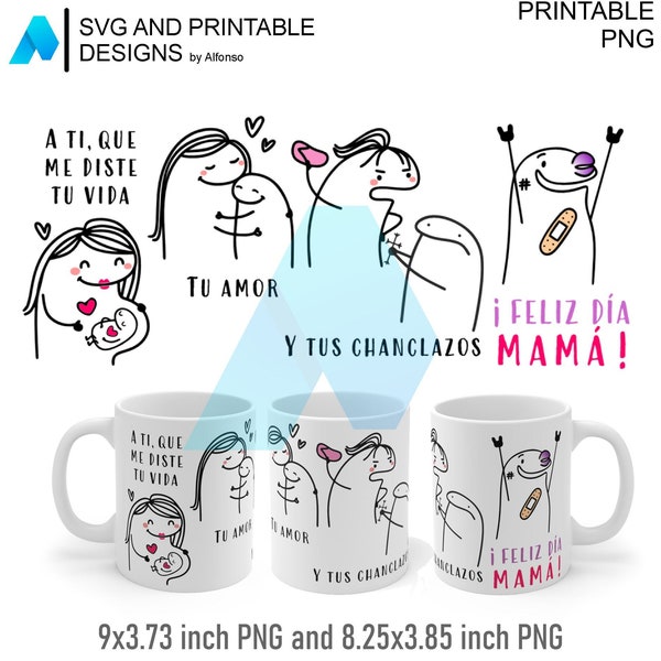 Chanclazo Flork Funny Latin Mom Mug - 11oz, 300 DPI, Sublimation PNG Design - Hilarious Mothers Day Gift for Latina Moms | Perfect Latin Mom