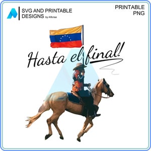 Wenezuela Hasta El Final Shirt PNG | Patriotyczny projekt MCM Venezuelan | 300DPI Wysokiej Jakości Cyfrowa Flaga Konia Pobierz na Kubki, Butelki