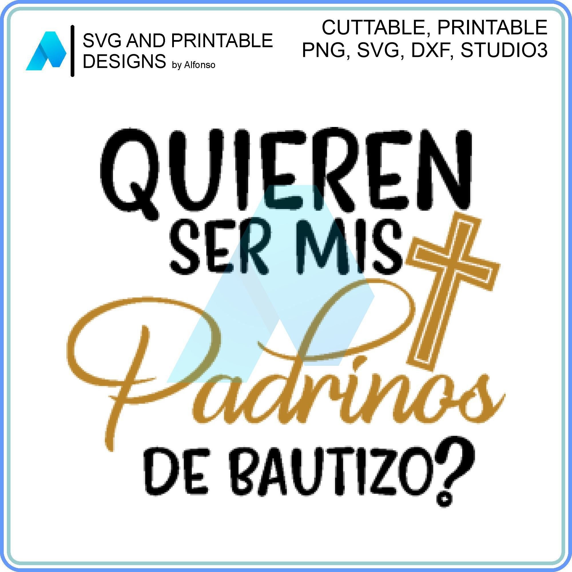 Godparents Proposal Quieren Ser Mis Padrinos de Bautizo | Unique Gift for Godparents in English & Spanish | SVG and PNG | Gift for Godparent