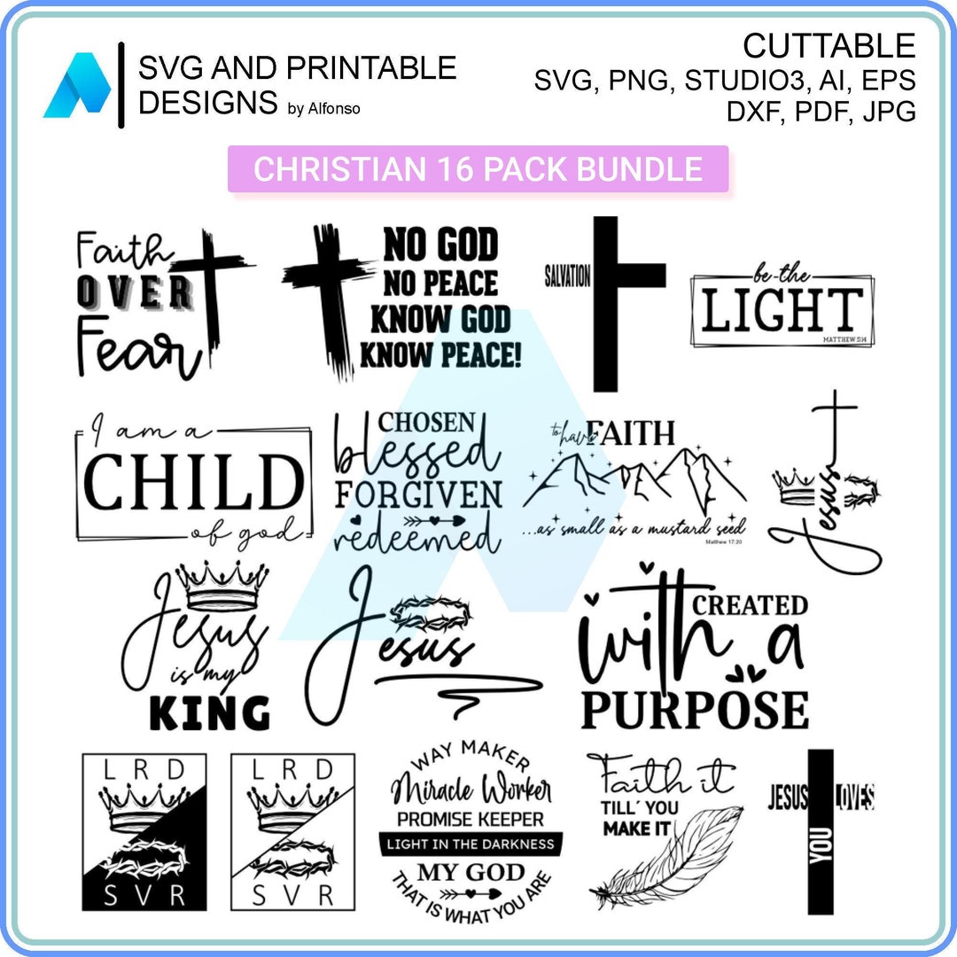 Christian SVG Bundle: Bible Verse Cut Files for Cricut, Cameo (digital ...