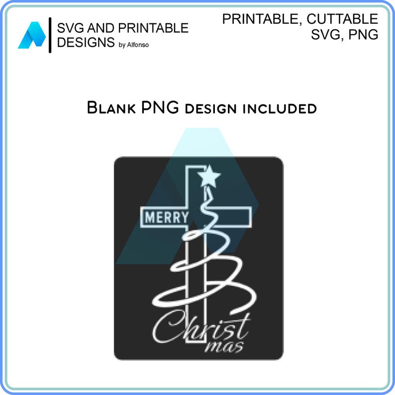 Christian Christmas Cross Design SVG PNG | Faith Cross and Tree Design ...