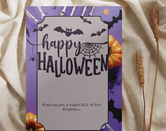 Digital Halloween Card printable | Spooky Greeting Card | Autumn | Happy Halloween | Poison | (US Letter & DIN A4)