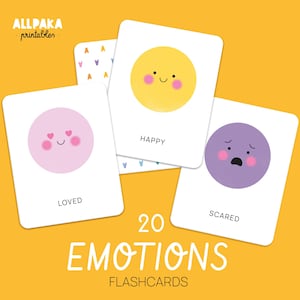 Emotiekaarten, montessorikaarten, kaarten voor peuters, educatieve kaarten, afdrukbare leermiddelen, INSTANT DOWNLOAD