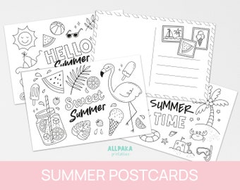 10 Printable Postcards for Kids to Color Cards From Kids PDF - Etsy