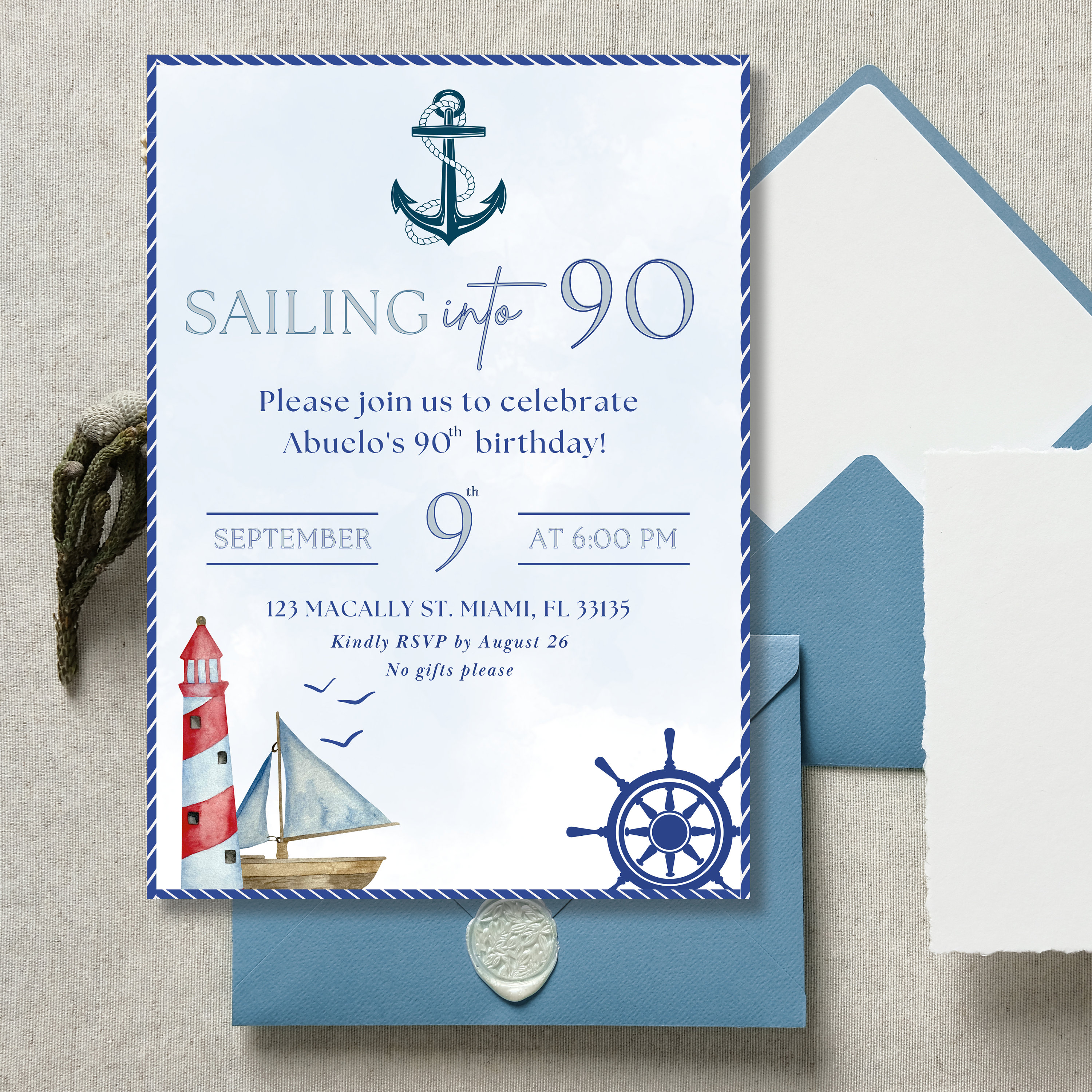 Editable Nautical Birthday Party Invitation | Sail Boat Birthday Invite ...