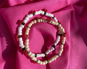 Handmade Beaded Cherry Bracelet