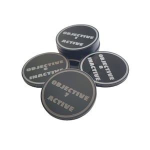 Battle Gear Objective Tokens Age of Sigmar 4th Edition Compatible - Active and Inactive, Double-sided Objective Tokens