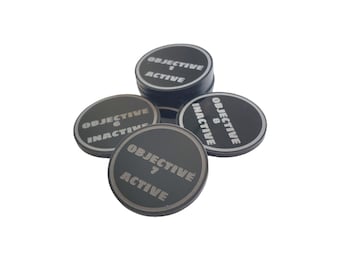 Battle Gear Objective Tokens Age of Sigmar 4th Edition Compatible - Active and Inactive, Double-sided Objective Tokens