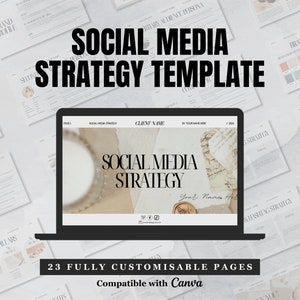 Social Media Strategy Template | Client Strategy for Social Media | Marketing Proposal | Social Media Manager Canva Template