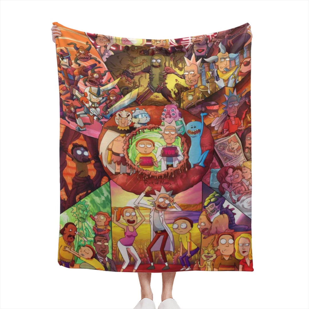 Rick and Morty Blanket Custom Name Blankets Soft Flannel Fleece Warm