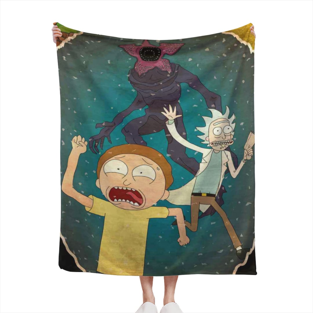 Rick and Morty Blanket Custom Name Blankets Soft Flannel Fleece Warm