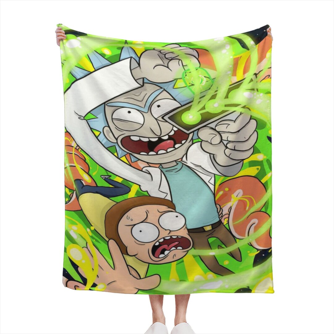 Rick and Morty Blanket Custom Name Blankets Soft Flannel Fleece Warm