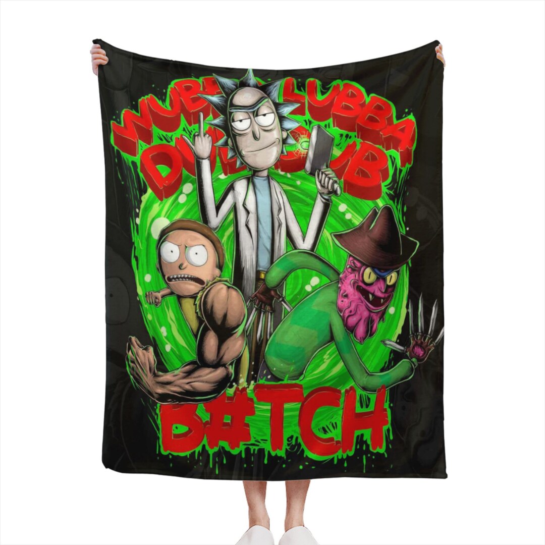 Rick and Morty Blanket Custom Name Blankets Soft Flannel Fleece Warm
