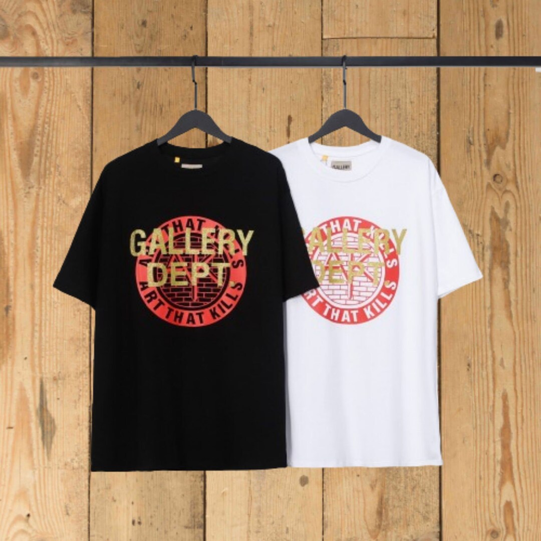 Gallery Dept T-Shirt Hand Painted Ink Splashing Alphabet Washed Retro Short Sleeve T-Shirt main image 0