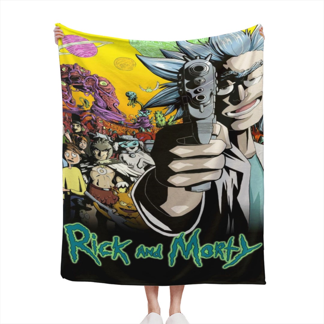 Rick and Morty Blanket Custom Name Blankets Soft Flannel Fleece Warm