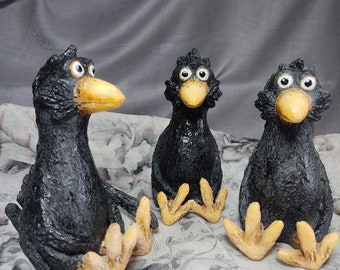 Enchanting Crow Papier Mache Art: Handcrafted with Love