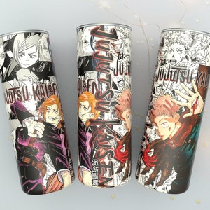 5 PNG | 20 Oz Skinny Tumbler, Anime Sublimation Design PNG, Manga Panel Collage, Straight Tumbler, Digital Download, Instant Download