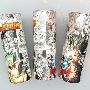 20 Oz Skinny Tumbler, Anime Sublimation Design PNG, Manga Panel Collage, Straight Tumbler, Anime Digital Download, Instant Download