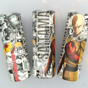 2 PNG, 20 Oz Skinny Tumbler, Anime Sublimation Design PNG, Manga Panel Collage, Straight Tumbler, Anime Digital Download, Instant Download