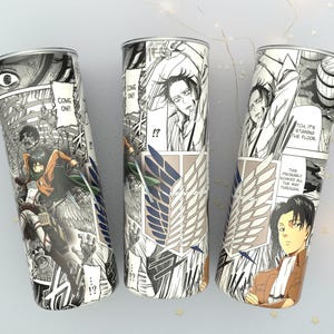 3 PNG, 20 Oz Skinny Tumbler, Anime Sublimation Design PNG, Manga Panel Collage, Straight Tumbler, Anime Digital Download, Instant Download