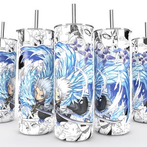 20 Oz Skinny Tumbler, Anime Sublimation Design PNG, Manga Panel Collage, Straight Tumbler, Anime Digital Download, Instant Download