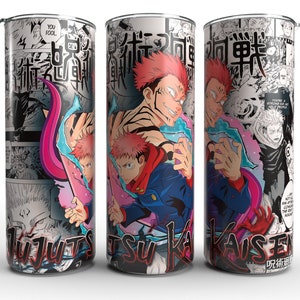 2 PNG | 20 Oz Skinny Tumbler, Anime Sublimation Design PNG, Manga Panel Collage, Straight Tumbler, Digital Download, Instant Download