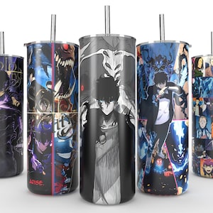 10 PNG | 20 Oz Skinny Tumbler, Anime Sublimation Design PNG, Manga Panel Collage, Straight Tumbler, Digital Download, Instant Download