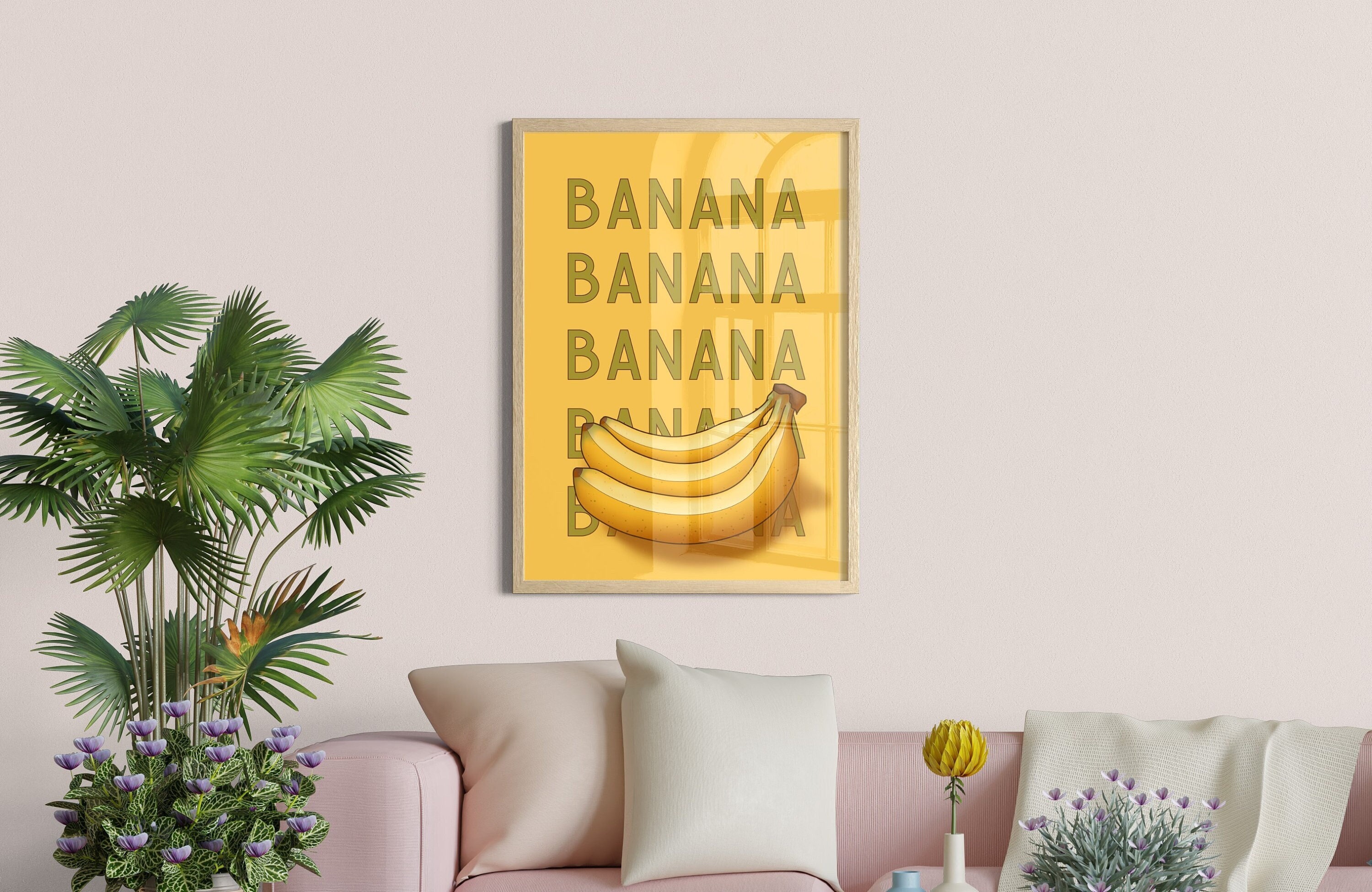 Vibrant Banana Wall Art Realistic Yellow Fruit Printable Etsy