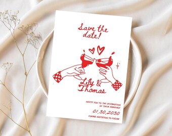 Skurrile Hochzeit Save the Date Vorlage, Hochzeitseinladung, Hochzeitseinladung, Hochzeitseinladung, Hochzeitseinladung, Hochzeitseinladung