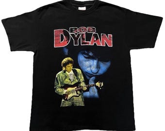 Vintage 2000s Bob Dylan Never Ending Tour T-Shirt Black Large Music Band Concert Y2K