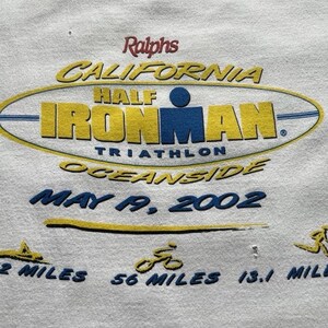 Vintage 2000s Ralph’s California Half Ironman Triathlon T-Shirt Medium Y2K immagine 2