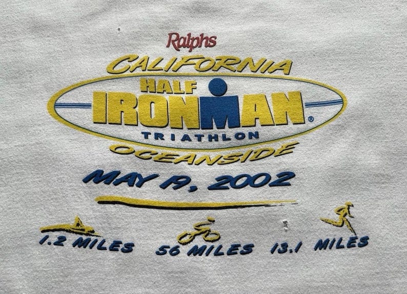 Vintage 2000s Ralph’s California Half Ironman Triathlon T-Shirt Medium Y2K immagine 2