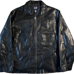 Vintage Leather Gap Jacket - Etsy