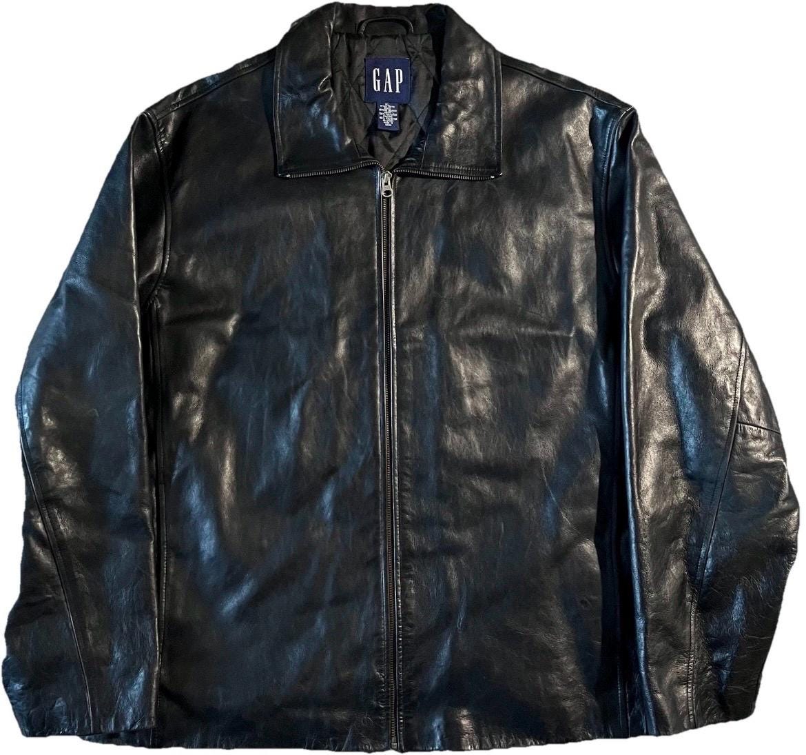 Gap Leather Jacket - Etsy