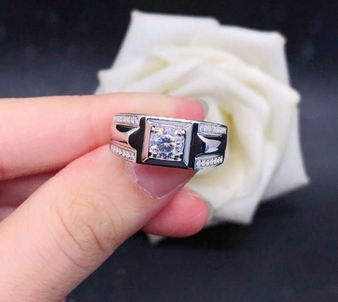Moissanite Ring,925 Sterling Silver Engagement & Wedding Ring, D Color