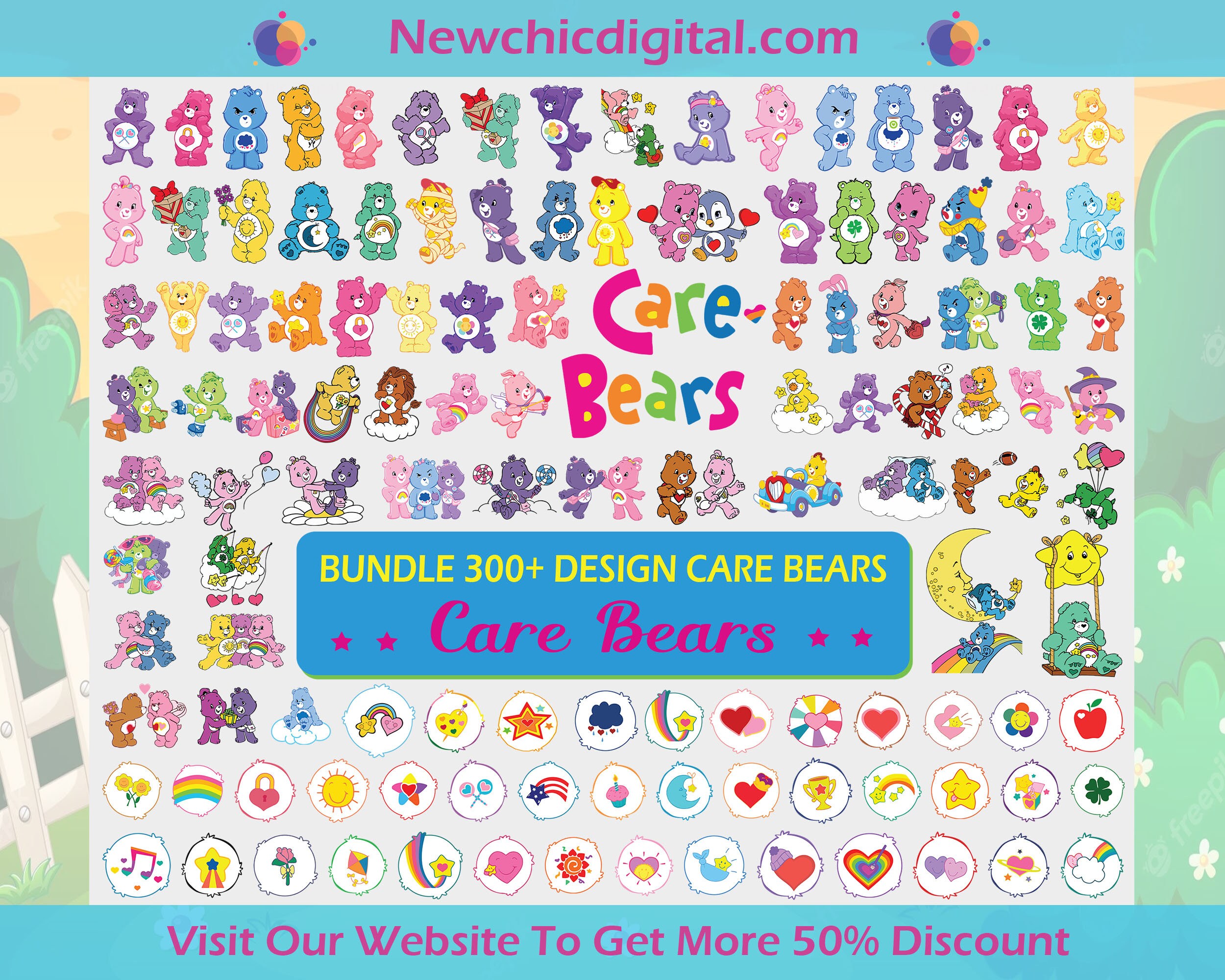 Bundle (Lot) Care Bears - Peluches Vertes, Taille Unique, Neuves Avec étiquettes