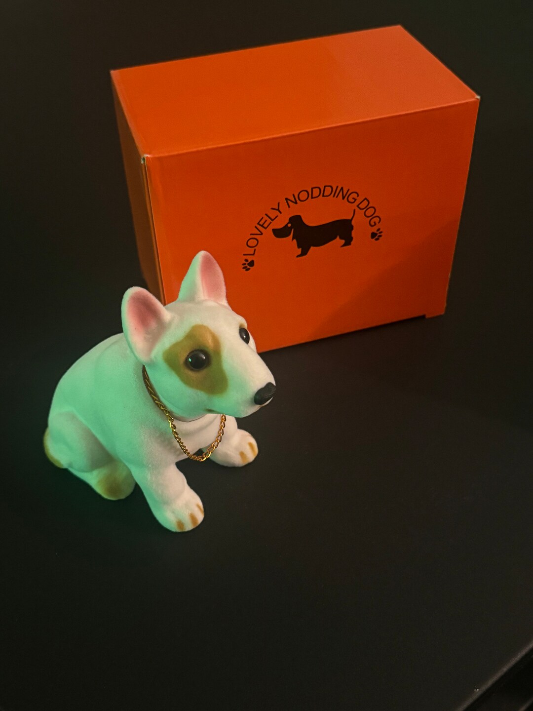 Bobble Head Dog With Chain for Auto Bull Terrier Etsy