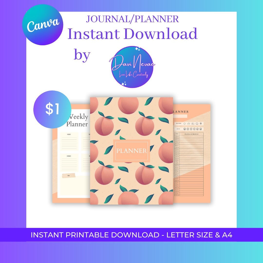 Davi Nevae LLC - Peach Planner Design - Etsy